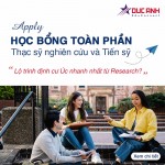 Apply học bổng toàn phần Thạc sỹ nghiên cứu và Tiến sỹ