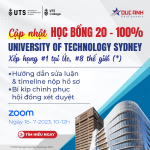 CẬP NHẬT HỌC BỔNG DU HỌC ÚC 20-100% TỪ ĐẠI HỌC CÔNG NGHỆ SYDNEY UTS