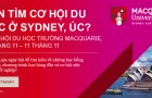 Duy nhất trong năm: Ngày hội thông tin và ghi danh vào Đại học Macquarie, Úc 2019