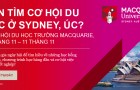 Duy nhất trong năm: Ngày hội thông tin và ghi danh vào Đại học Macquarie, Úc 2019