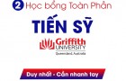HỌC BỔNG TOÀN PHẦN- TIẾN SỸ- Griffith University: CẦN GẤP CÁC ỨNG VIÊN XUẤT SẮC